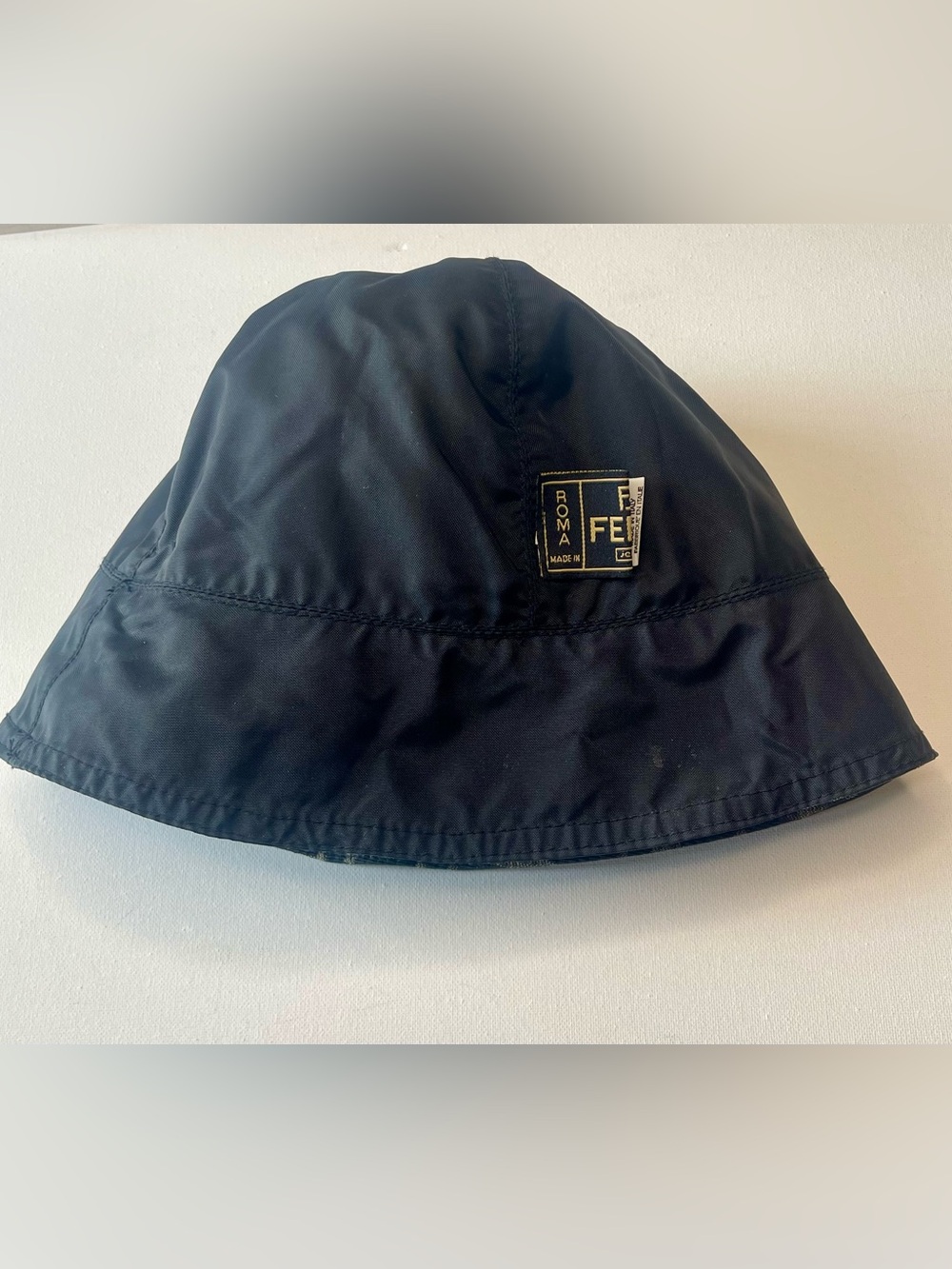 EUC FENDI YUCCA PATTERN RARE HAT ITALY VINTAGE 1990s REVERSIBLE YOUTH XL - Picture 10 of 15